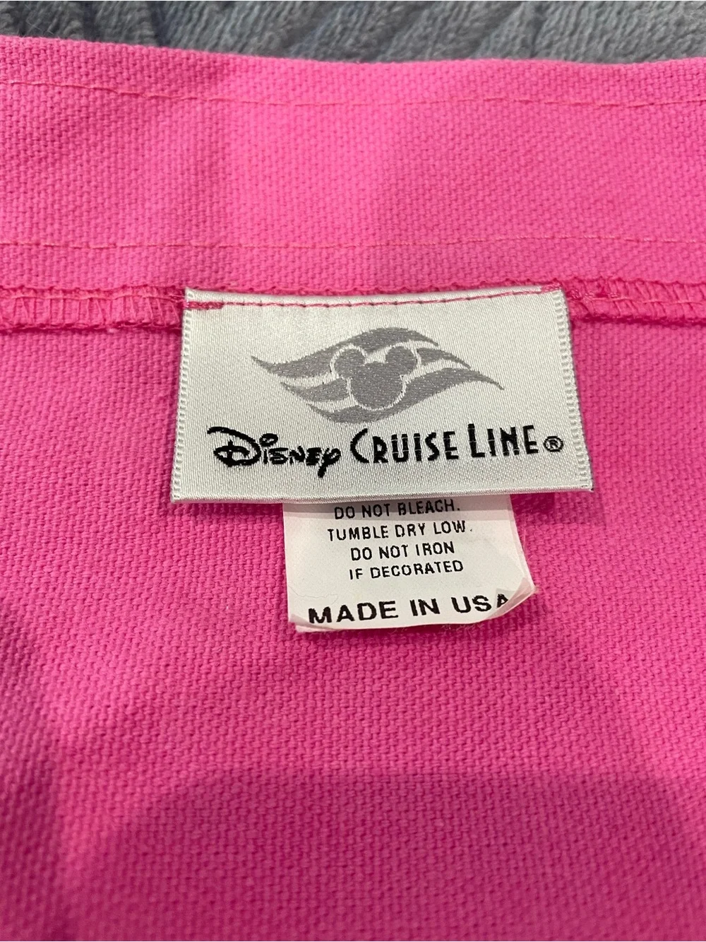 Disney Pink Canvas Tote with Navy Chevron Anchor